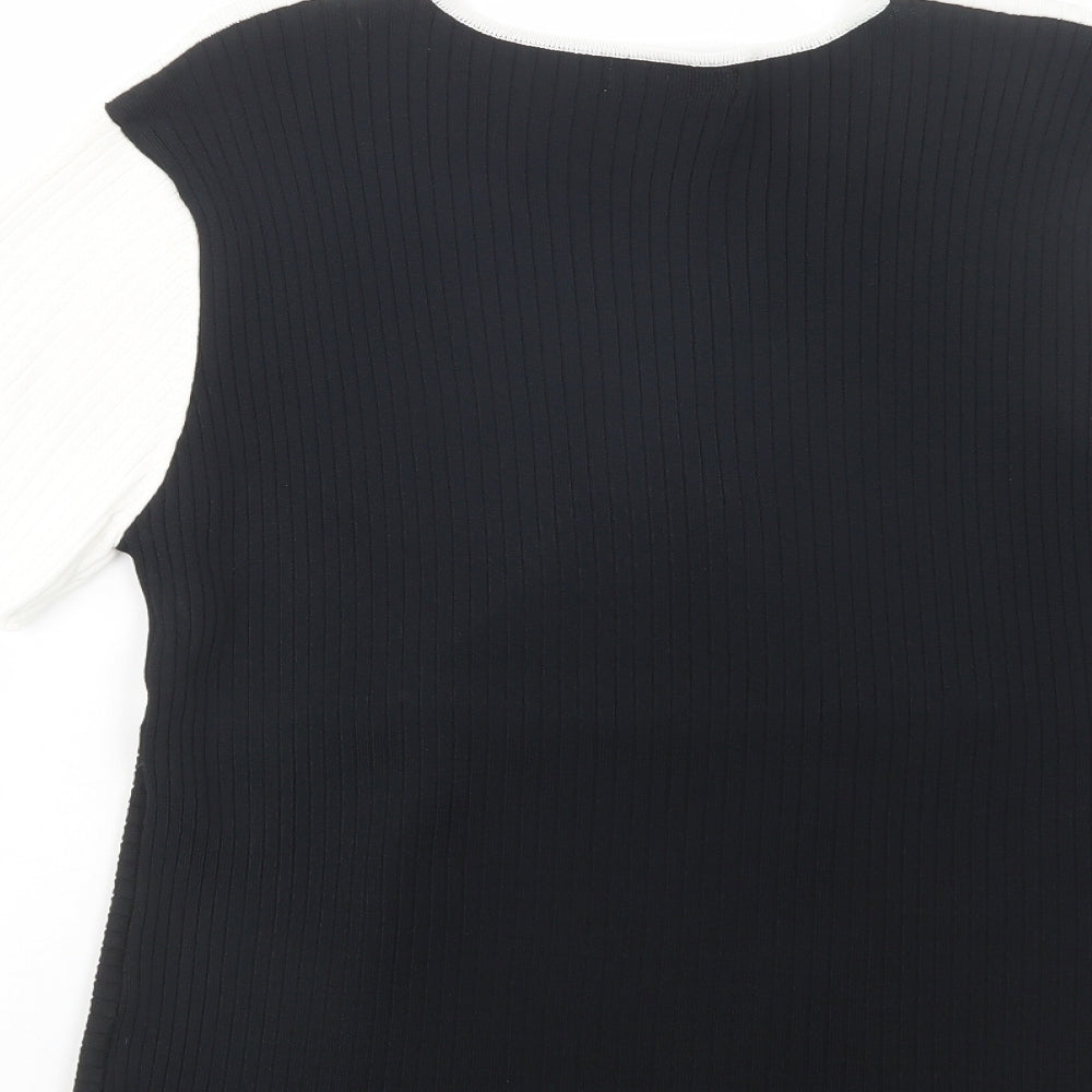 Vogue Womens Black V-Neck Viscose Pullover Jumper Size M