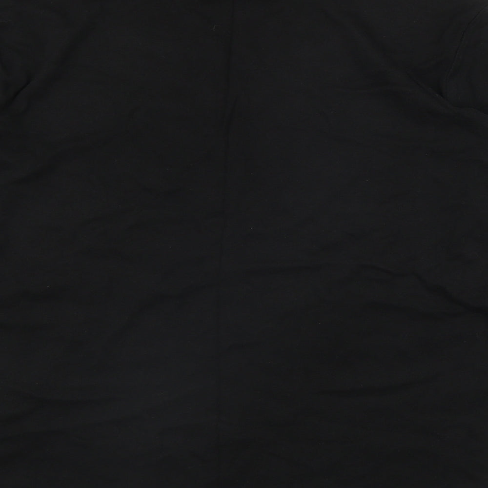 DECATHLON Mens Black Cotton T-Shirt Size M Roll Neck