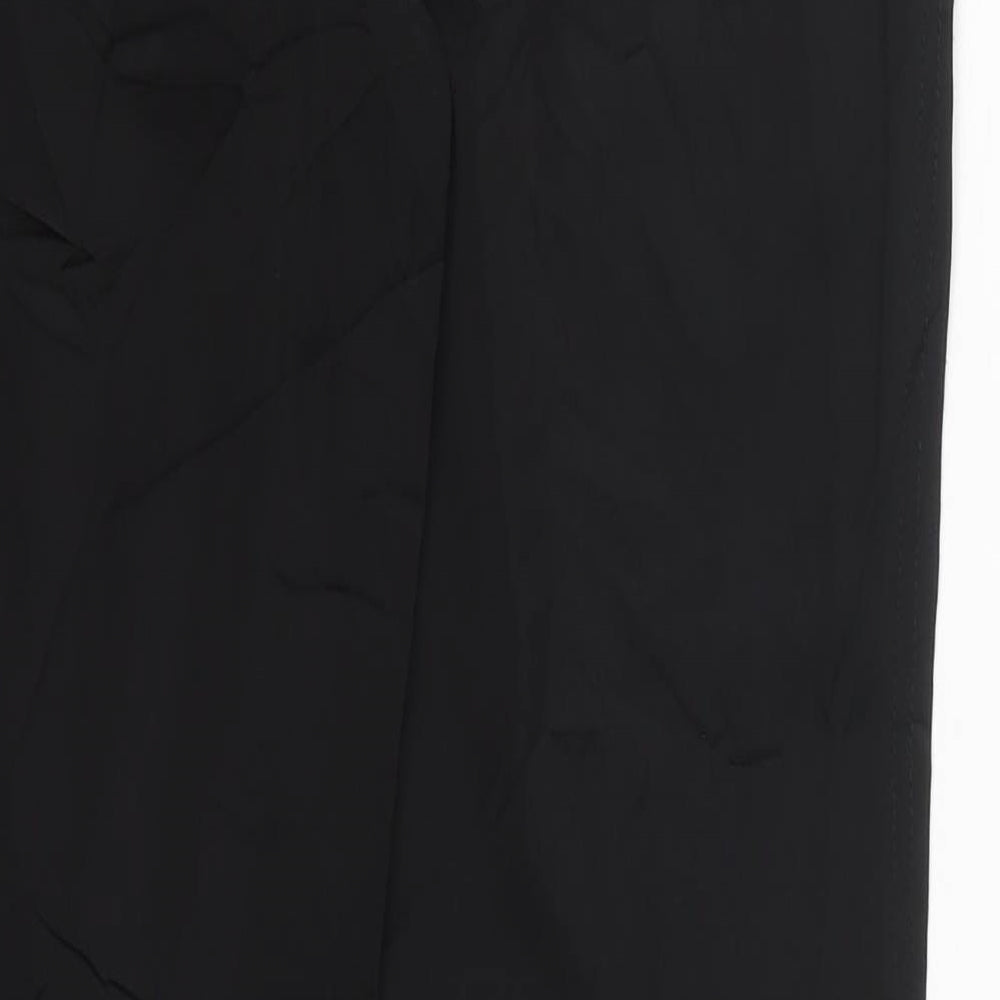 NEXT Womens Black Acetate Trousers Size 10 L29 in Regular Zip