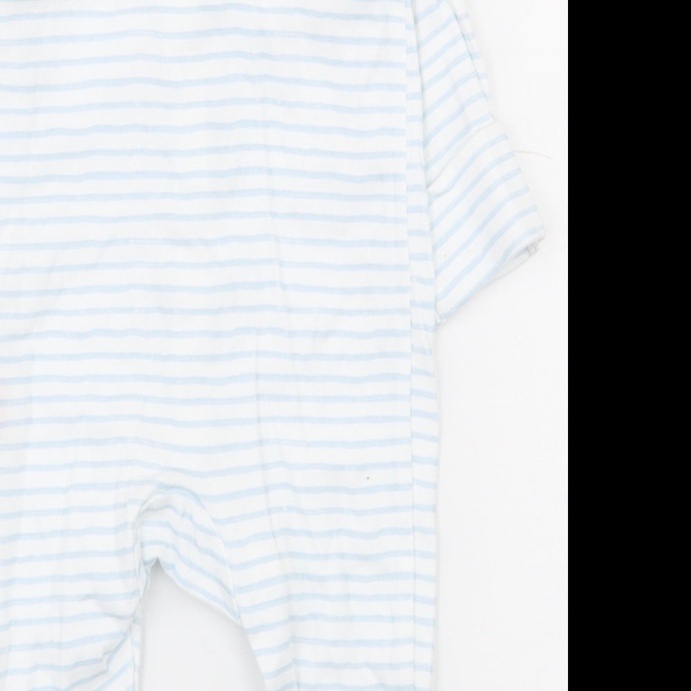 Lullaby Baby White Striped 100% Cotton Babygrow One-Piece Size 24 Months Snap