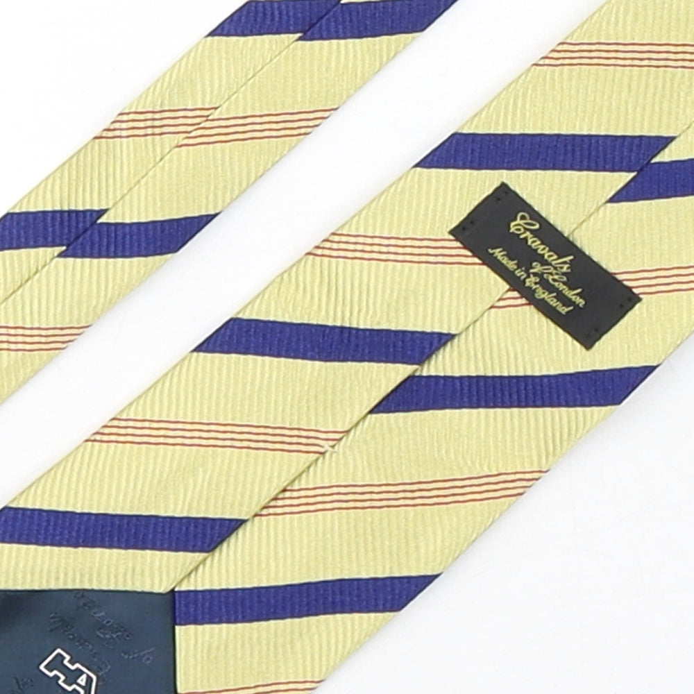 Cravats Of London Mens Multicoloured Striped Silk Pointed Tie One Size