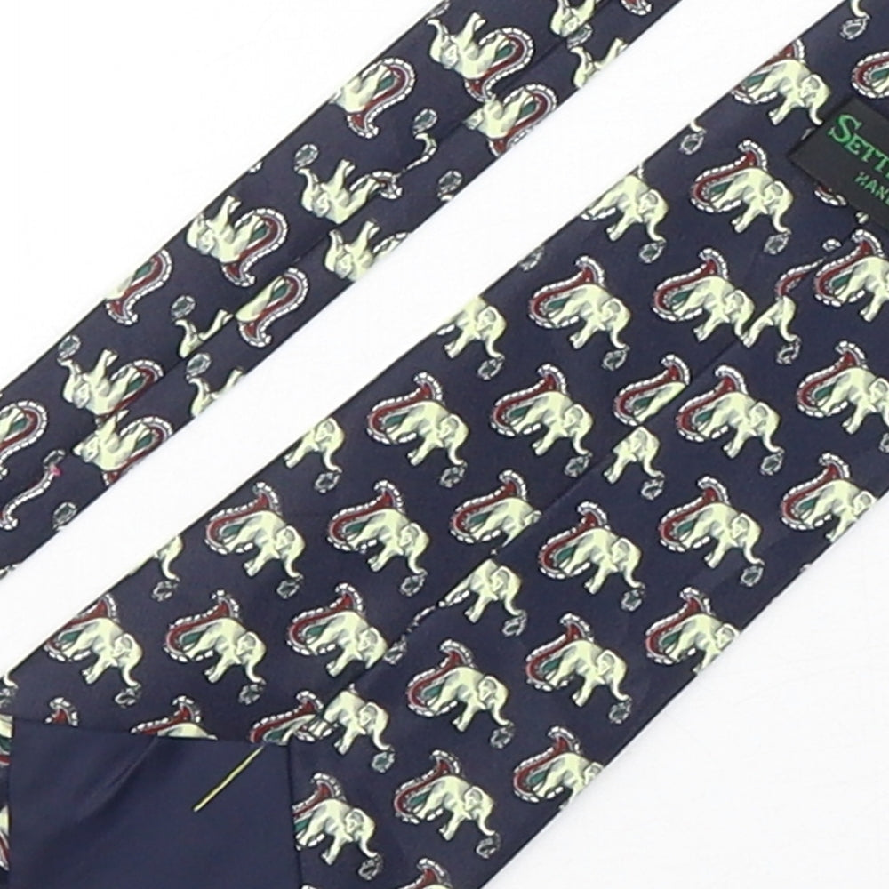 Sette & Bello Mens Multicoloured Paisley Silk Pointed Tie One Size - Elephants