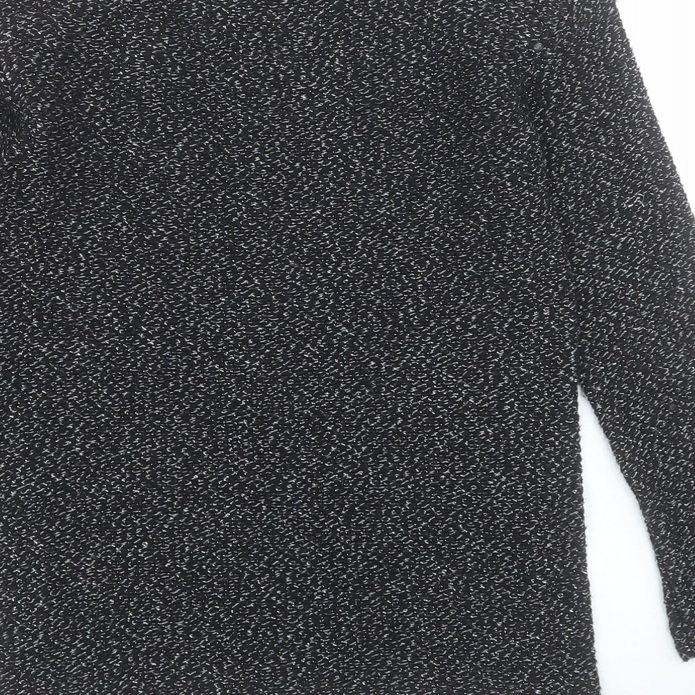NEXT Girls Black Round Neck Polyester Pullover Jumper Size 8 Years Pullover