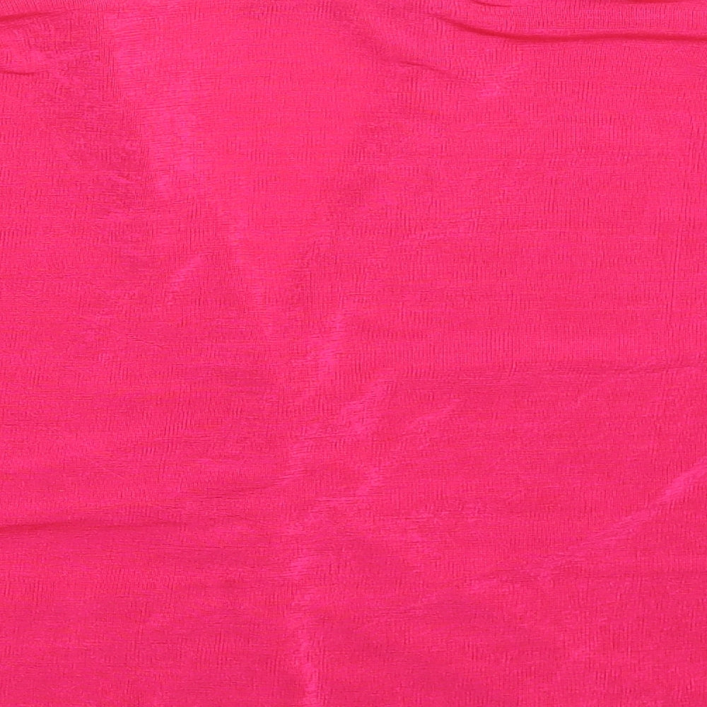 Primark Womens Pink Polyester Basic Button-Up Size 14 Collared - Size 14-16