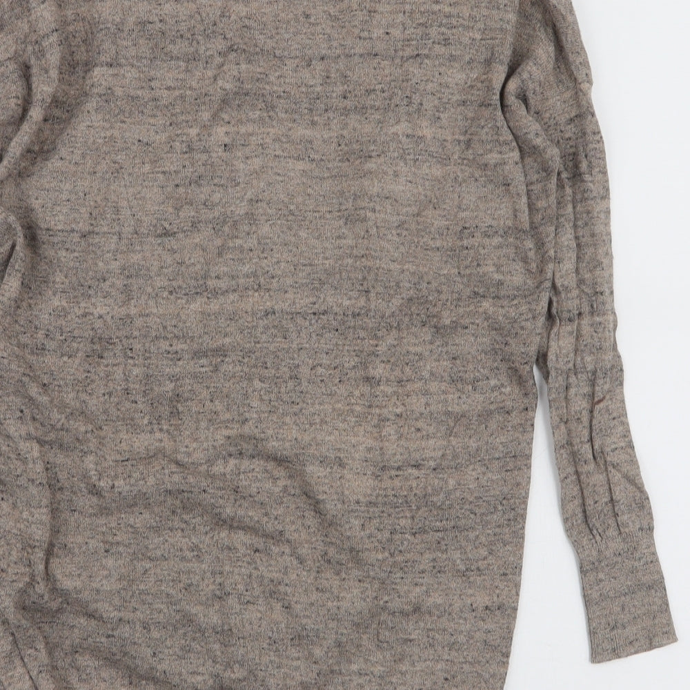 Atmosphere Womens Brown V-Neck Cotton Cardigan Jumper Size 8