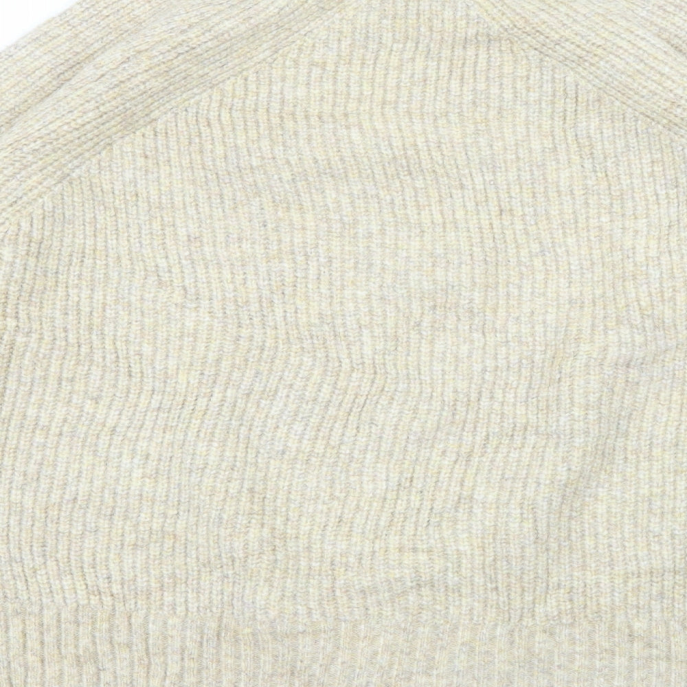 Marks and Spencer Womens Beige High Neck Polyamide Pullover Jumper Size XL