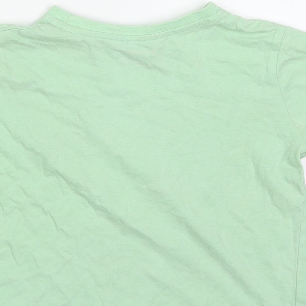 Primark Girls Green 100% Cotton Pullover T-Shirt Size 4-5 Years Crew Neck Pullover - Santa Cruz