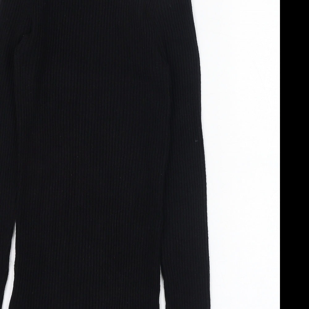 Primark Womens Black Mock Neck Viscose Pullover Jumper Size 10