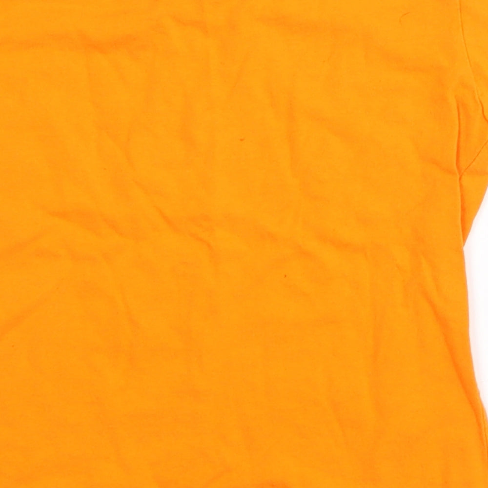 Fruit of the Loom Girls Orange 100% Cotton Pullover T-Shirt Size 5-6 Years Crew Neck Pullover