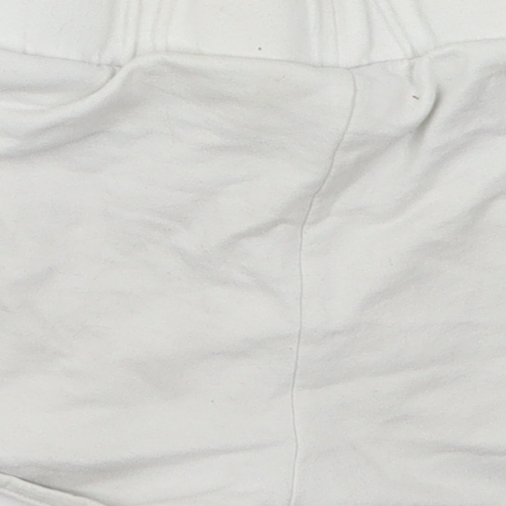 F&F Girls White Cotton Sweat Shorts Size 8-9 Years Regular Drawstring - 92 State Champions