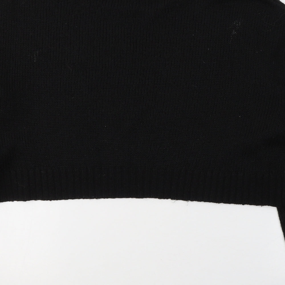 Divided by H&M Womens Black Round Neck Acrylic Pullover Jumper Size S