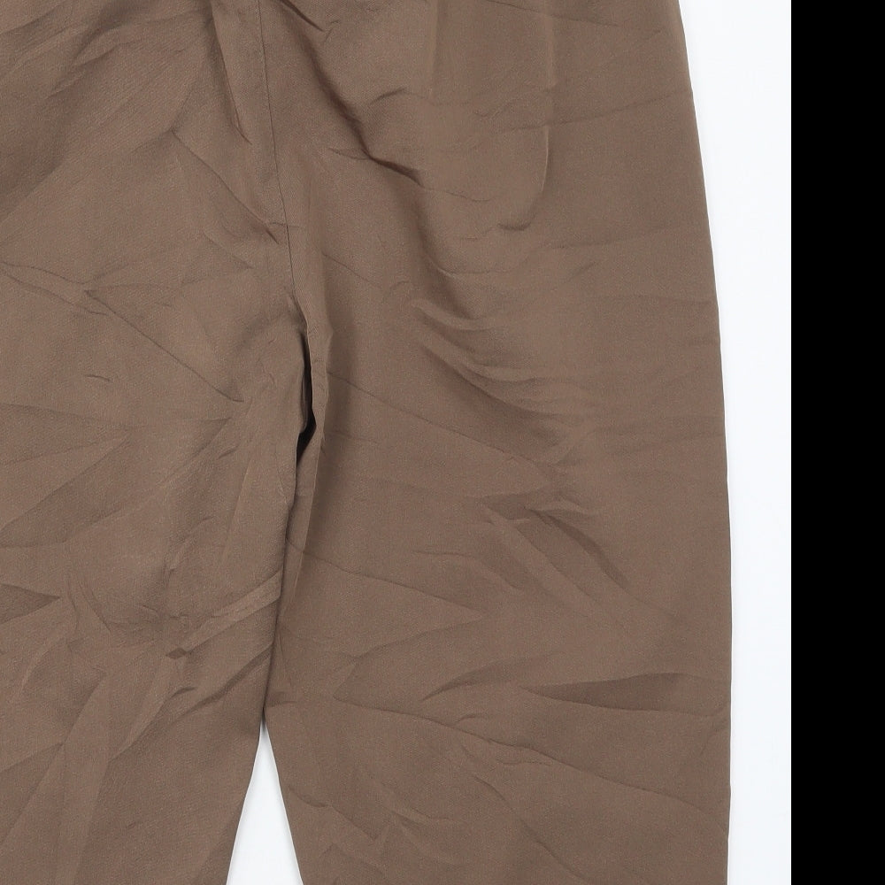 Preworn Womens Brown Polyester Trousers Size 30 in Regular