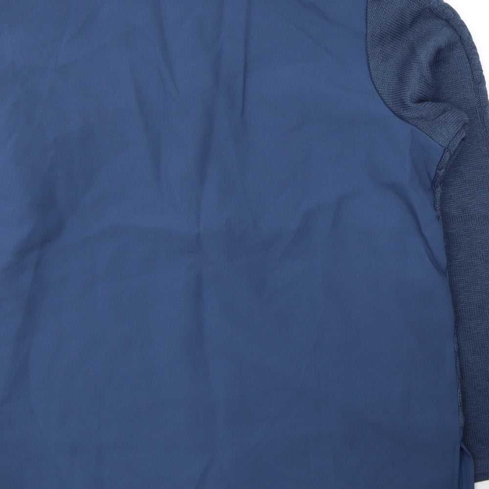 Dakon Womens Blue Polyester Basic Button-Up Size 18 V-Neck