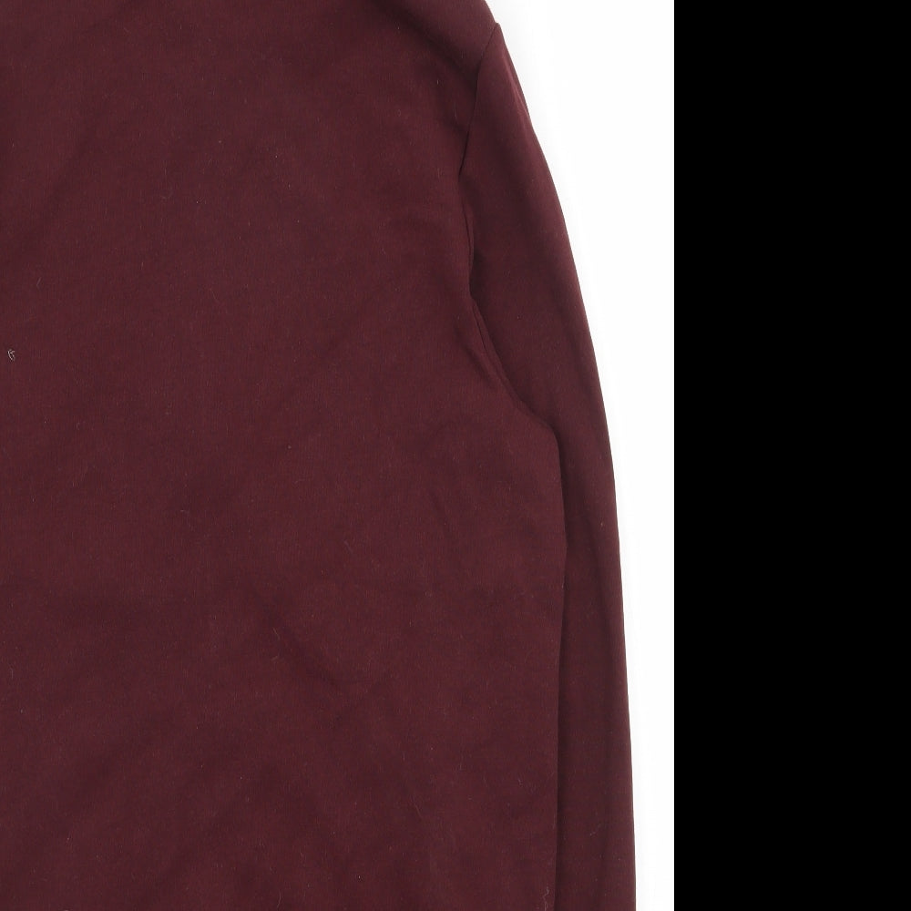 H&M Mens Red Cotton Full Zip Hoodie Size S
