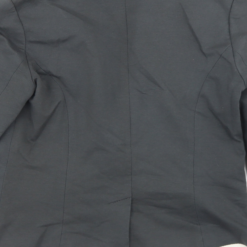 Simon Jeffrey Womens Grey Cotton Jacket Blazer Size 10