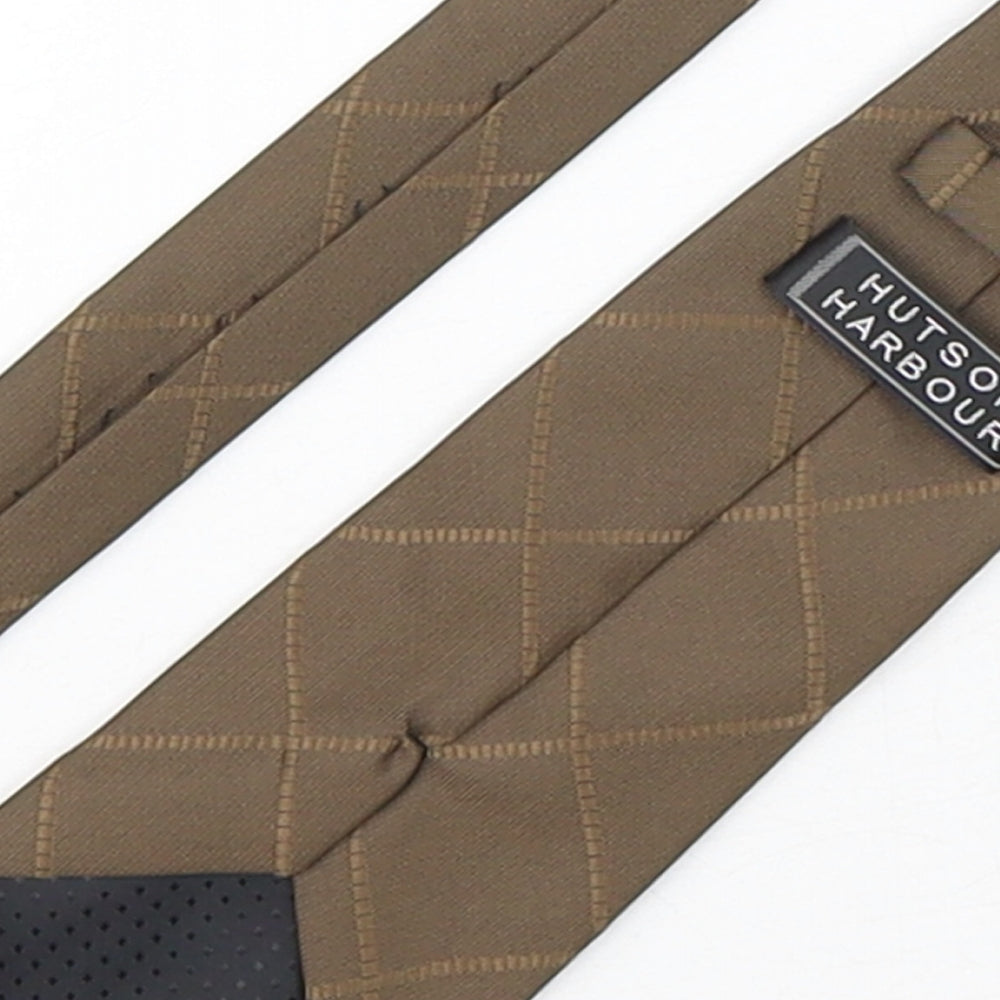 Hutson Harbour Mens Brown Plaids & Checks Polyester Pointed Tie One Size