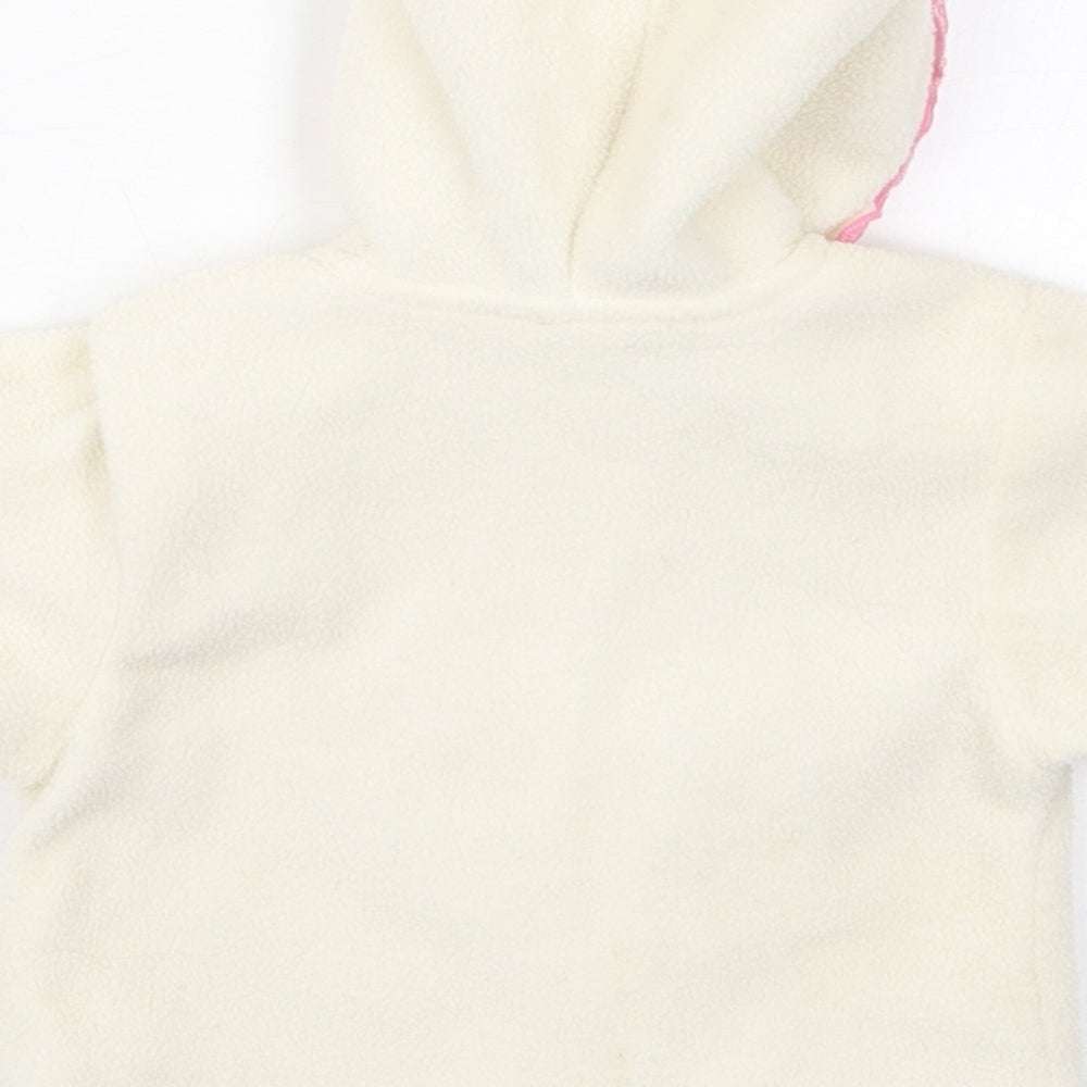 Preworn Girls Beige Jacket Size Newborn Zip - Cute and Cuddly