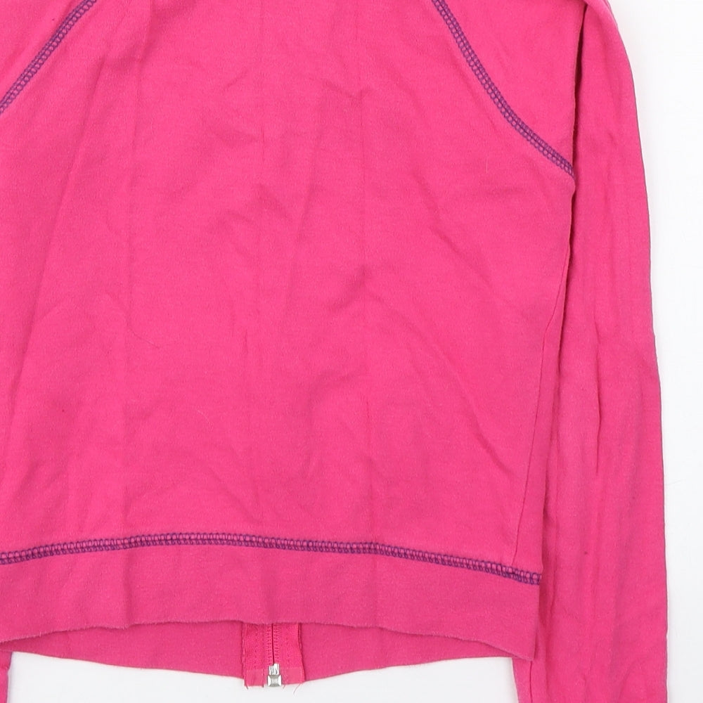 Kids&Co Girls Pink High Neck 100% Cotton Full Zip Jumper Size 9-10 Years
