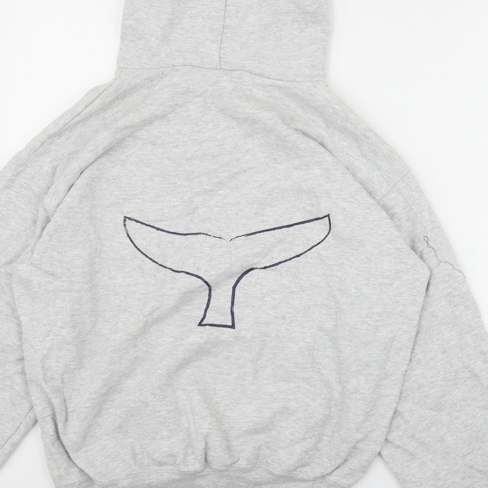 Whale of a Time clothing Mens Grey Cotton Pullover Hoodie Size S
