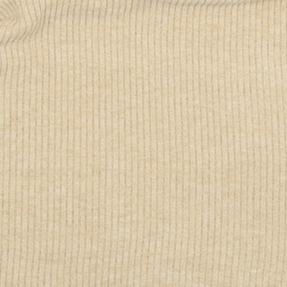 F&F Womens Beige Roll Neck Polyester Pullover Jumper Size 10