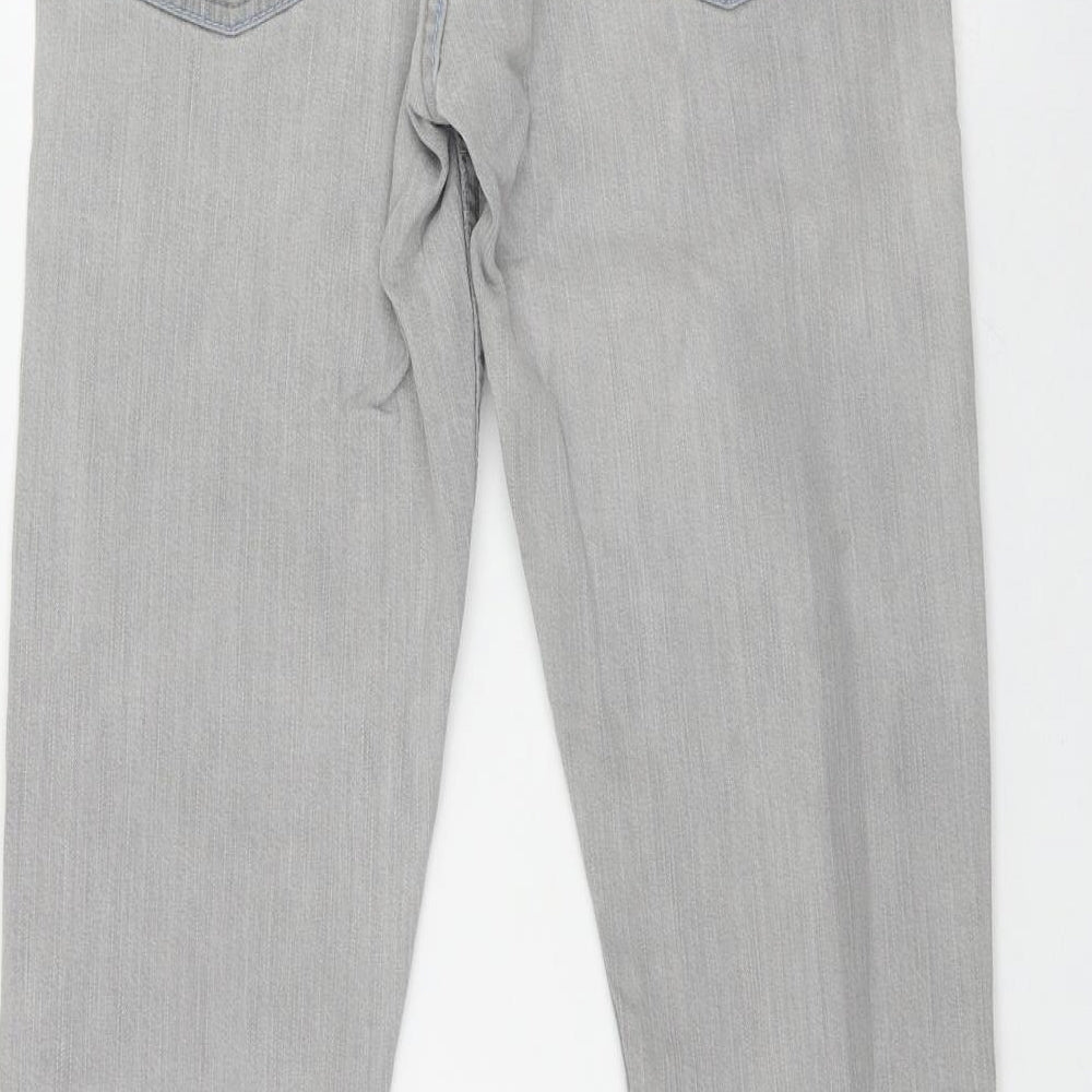 Denim & Co. Womens Grey Cotton Skinny Jeans Size 10 L32 in Regular Zip