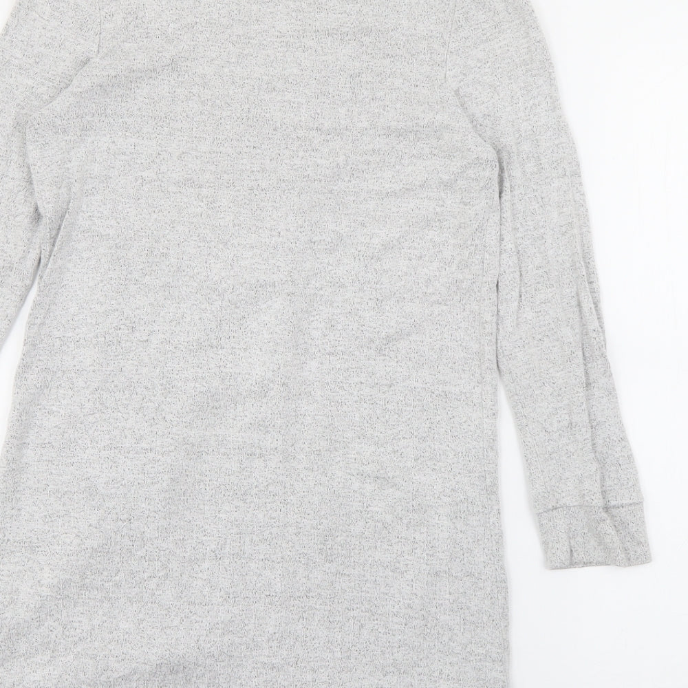 F&F Girls Grey V-Neck Viscose Cardigan Jumper Size 9-10 Years