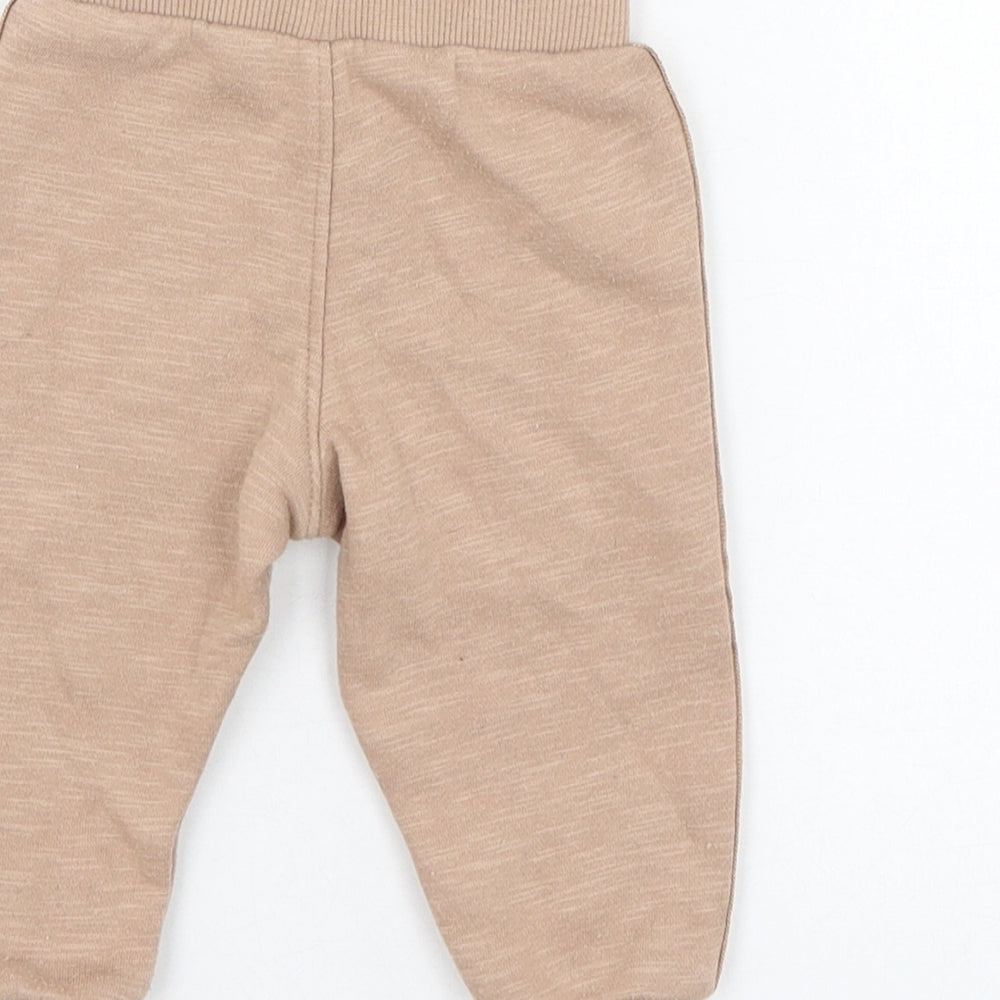 Primark Girls Brown Cotton Jogger Trousers Size 3-6 Months Pullover - Look out