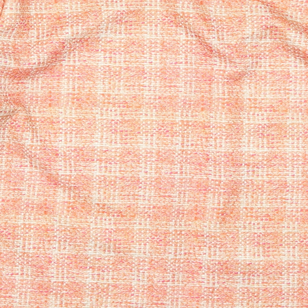 Laure De Ssine Womens Orange Check Jacket Size 16 Hook & Eye