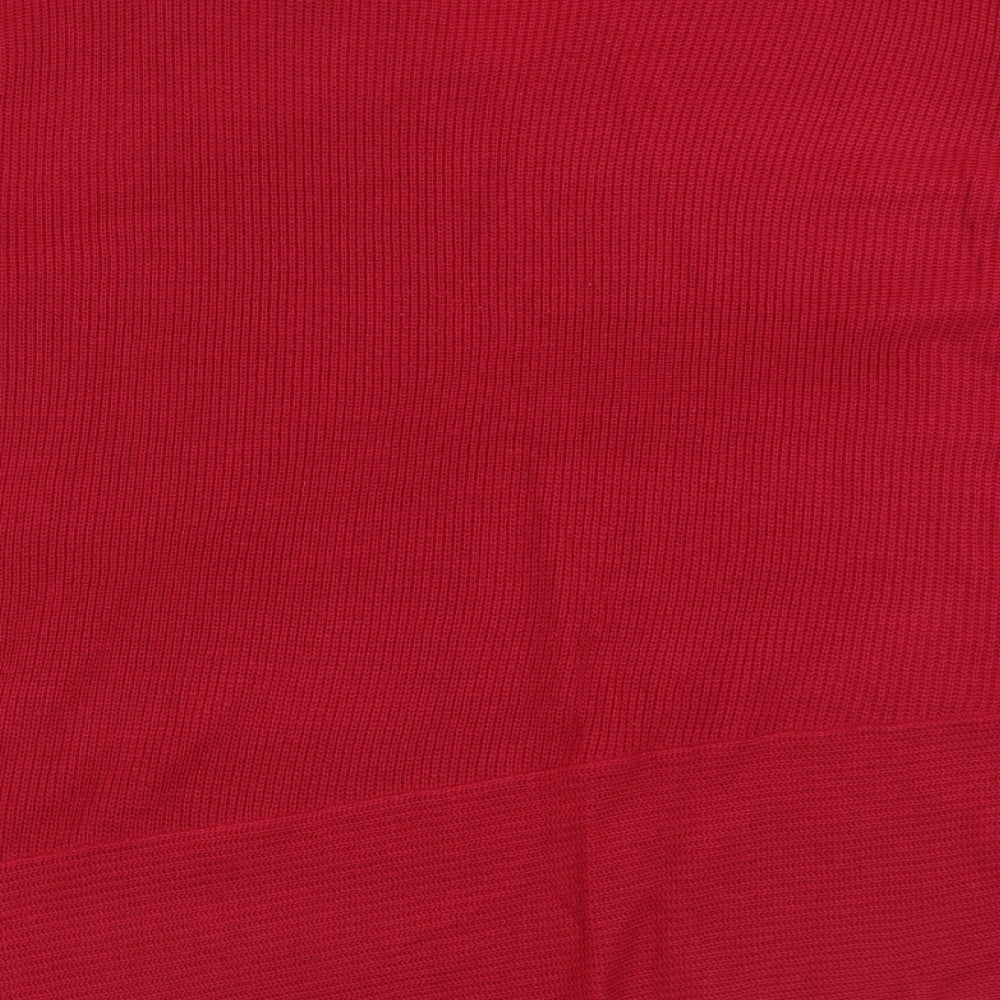 Evans Womens Pink V-Neck Acrylic Pullover Jumper Size 22