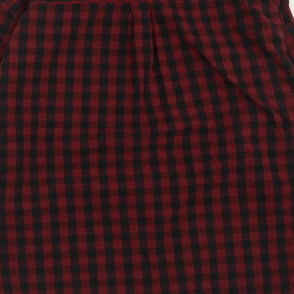 Springfield Mens Red Plaid Cotton Button-Up Size XL Collared Button