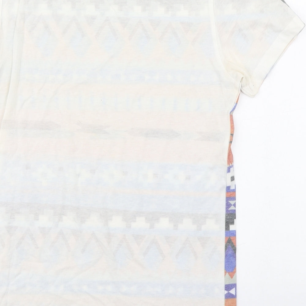 Topman Mens Multicoloured Fair Isle Cotton T-Shirt Size XS Round Neck