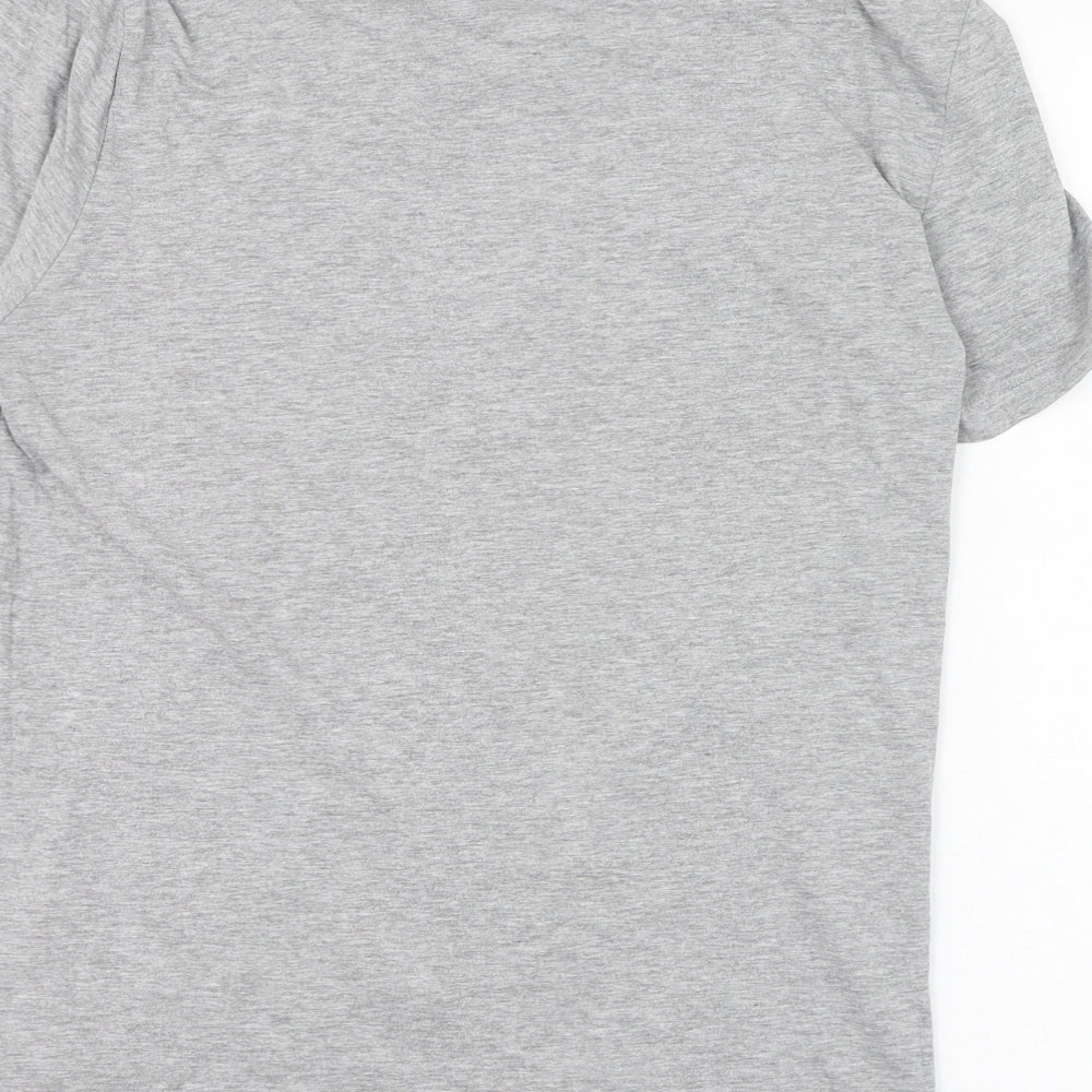 F&F Mens Grey Cotton T-Shirt Size M Round Neck - Christmas, Oh deer