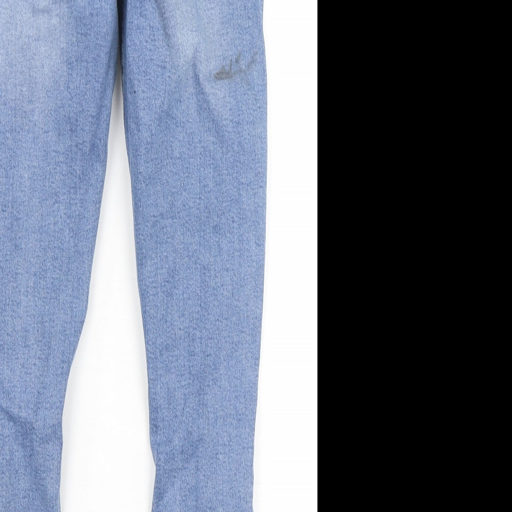 Topshop Womens Blue Cotton Skinny Jeans Size 28 in L26 in Regular
