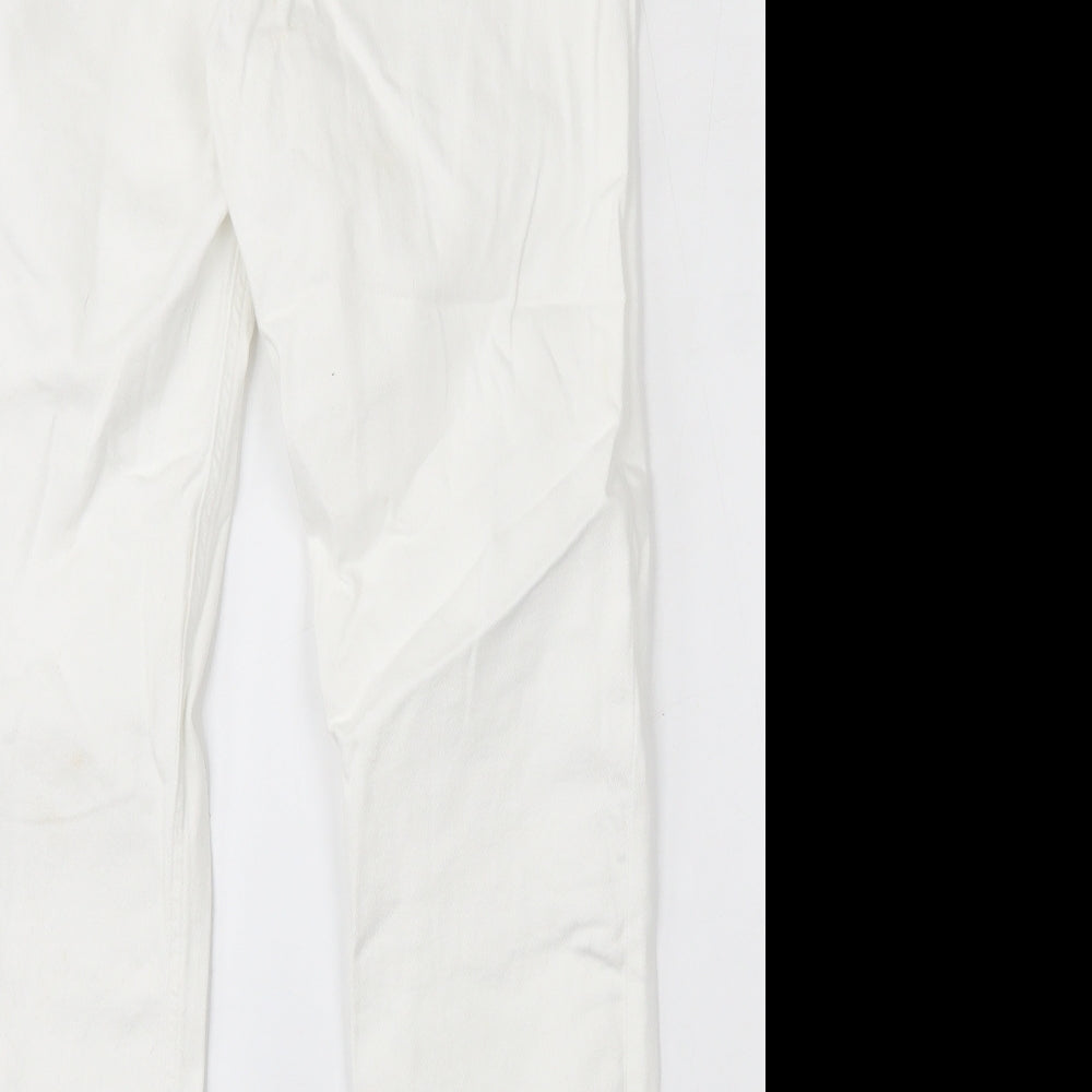 Savida Womens White Cotton Skinny Jeans Size 14 L28 in Slim Zip