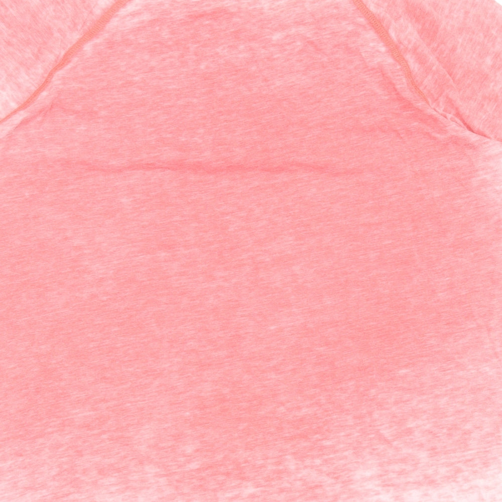 NEXT Womens Pink Cotton Basic Polo Size 12 Round Neck - Slogan