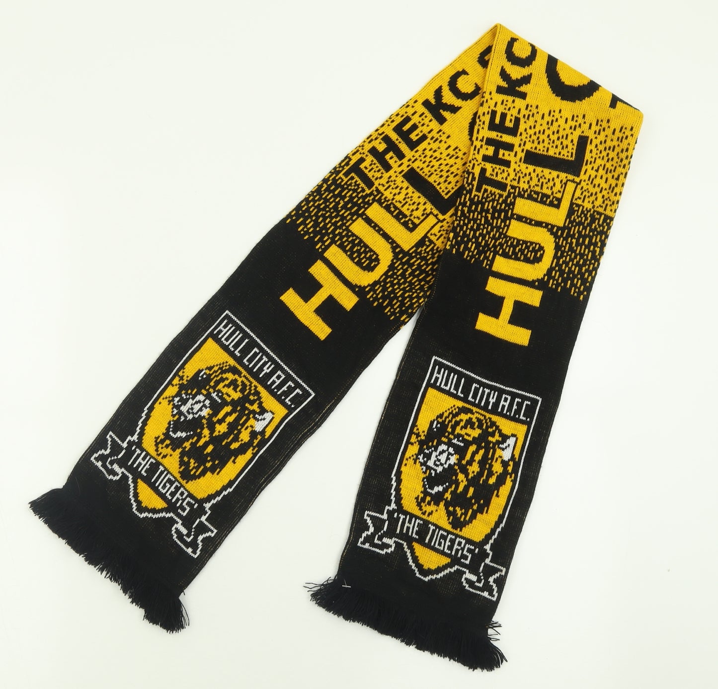 Hull City FC Boys Yellow Geometric Acrylic Scarf One Size - The Tigers