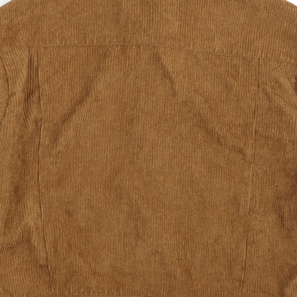 Boohoo Womens Brown Jacket Size 8 Button