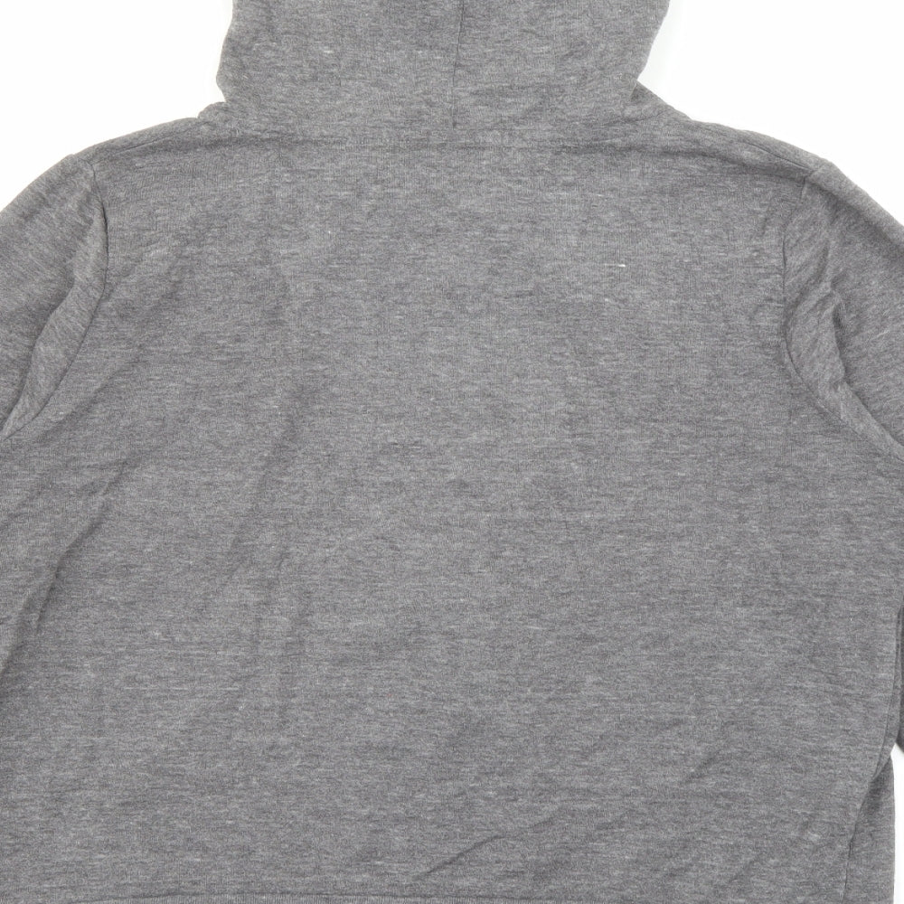 Topshop Womens Grey Polyester Full Zip Hoodie Size 12 Zip