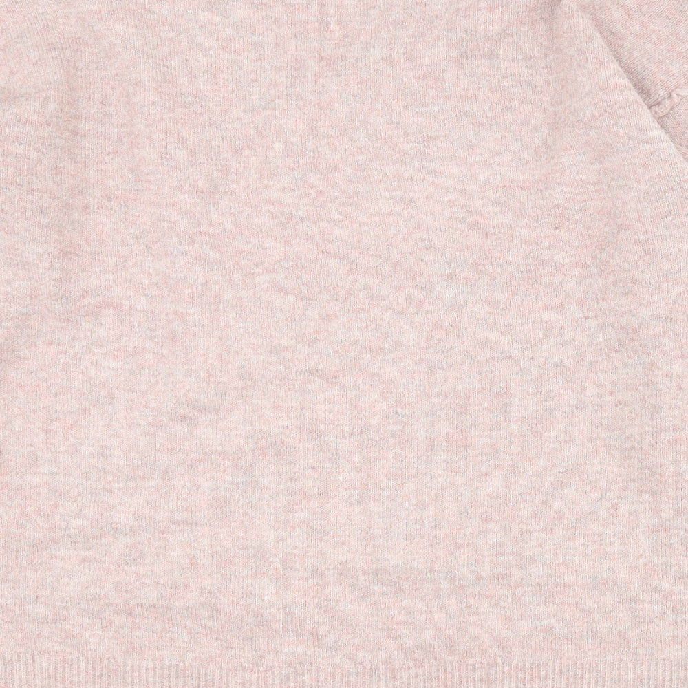 TU Mens Pink V-Neck Acrylic Pullover Jumper