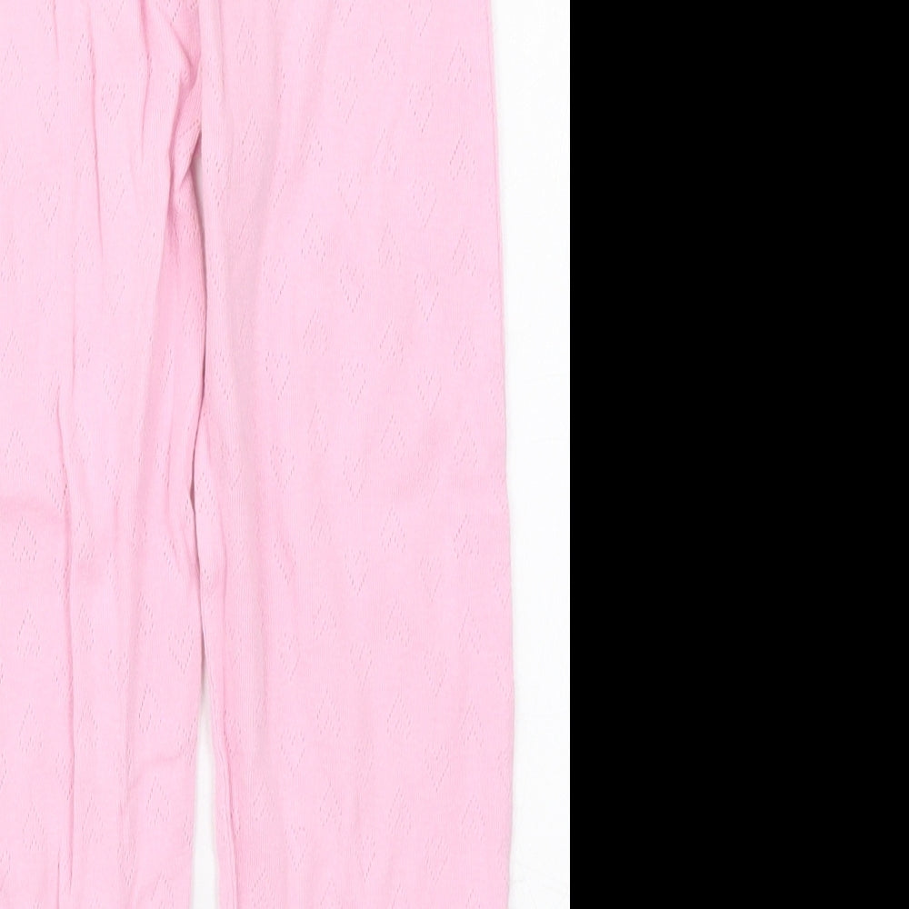 Primark Girls Pink Cotton Carrot Trousers Size 6-7 Years Regular - Hearts