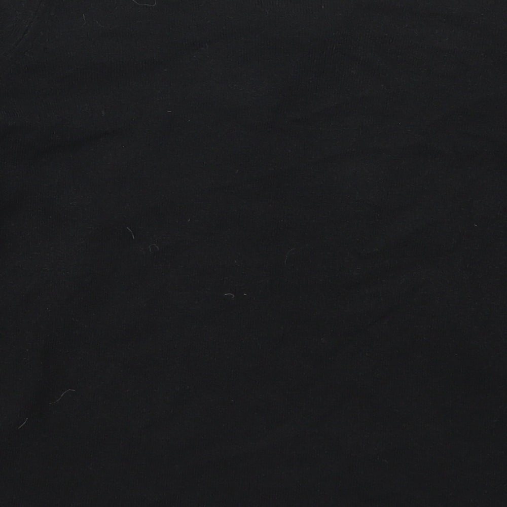 Marks and Spencer Womens Black V-Neck Acrylic Pullover Jumper Size 10
