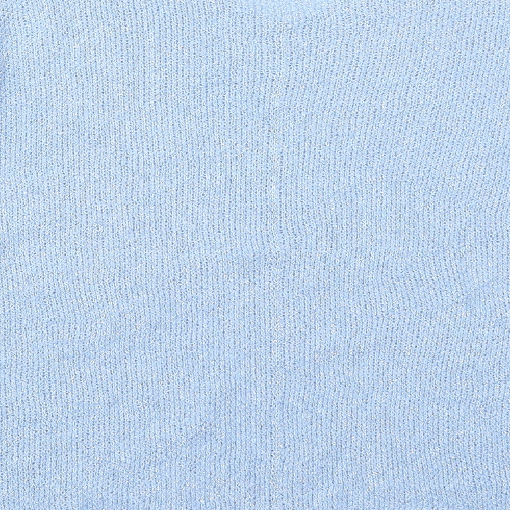 Preworn Womens Blue V-Neck Acrylic Pullover Jumper Size M