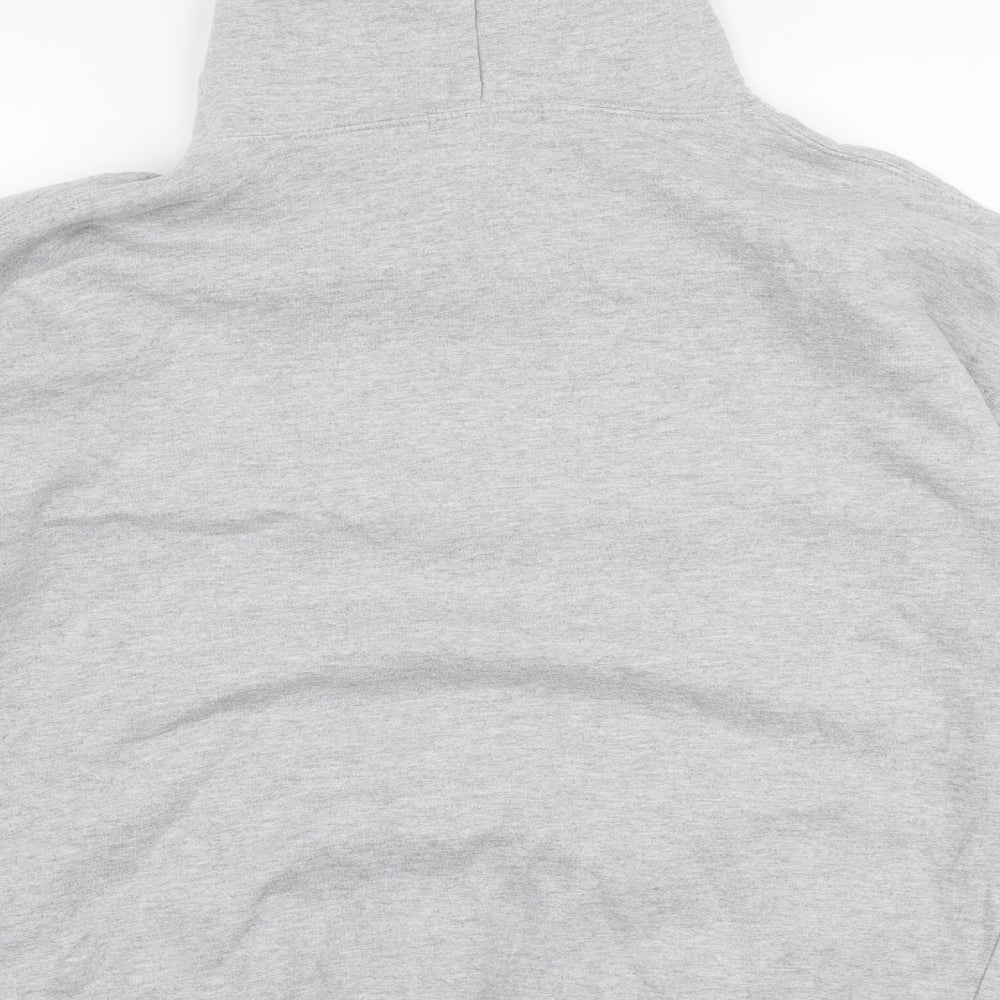 Cameo Rose Mens Grey Cotton Pullover Hoodie Size S - Skull