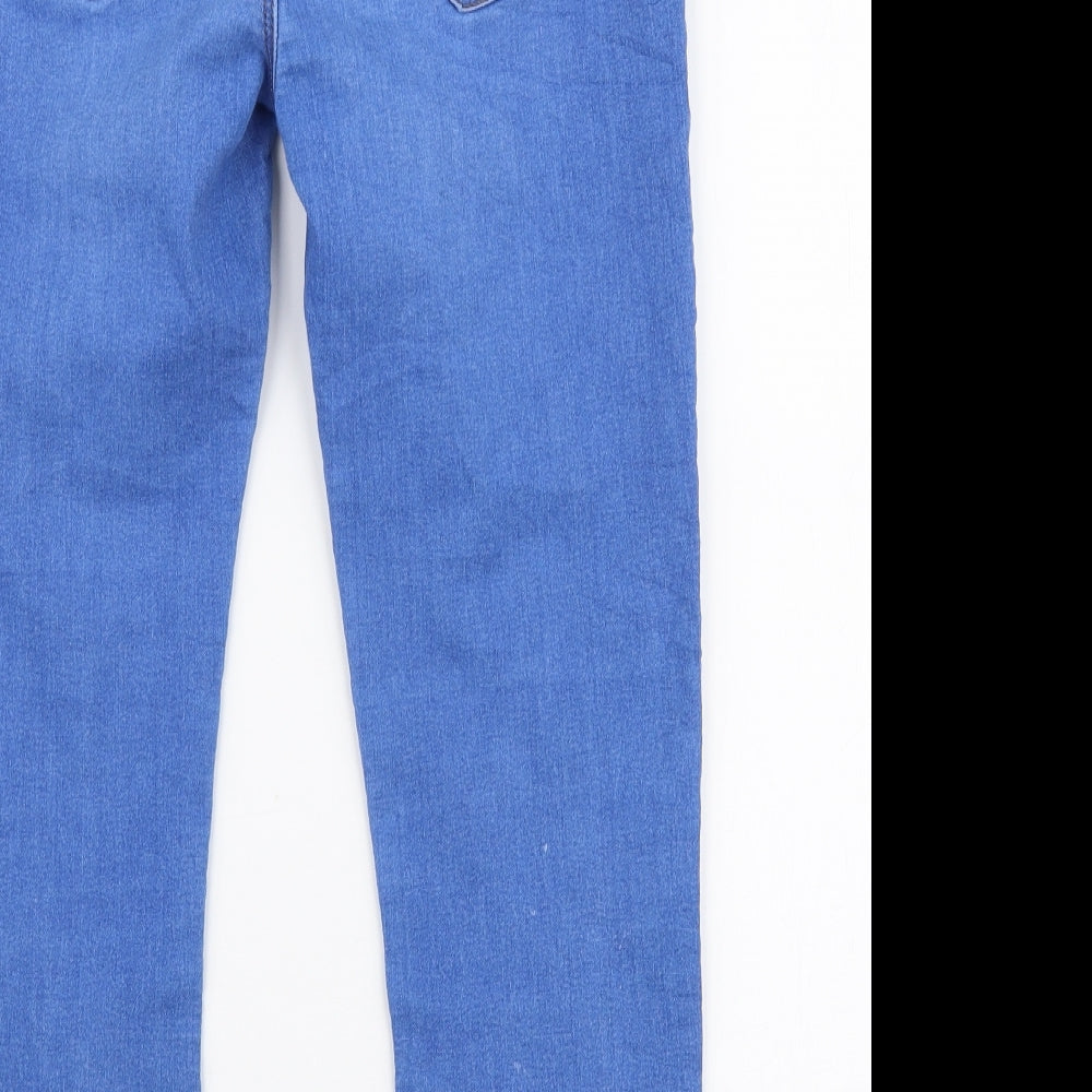 Dorothy Perkins Womens Blue Cotton Skinny Jeans Size 10 L23 in Slim Zip