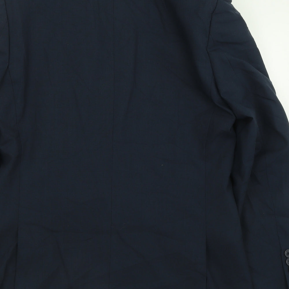 George Mens Blue Polyester Jacket Suit Jacket Size 38