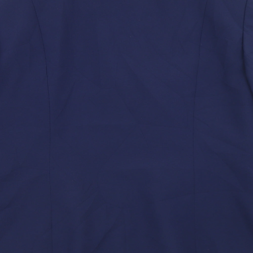 Harmant Womens Blue Polyester Jacket Blazer Size 12