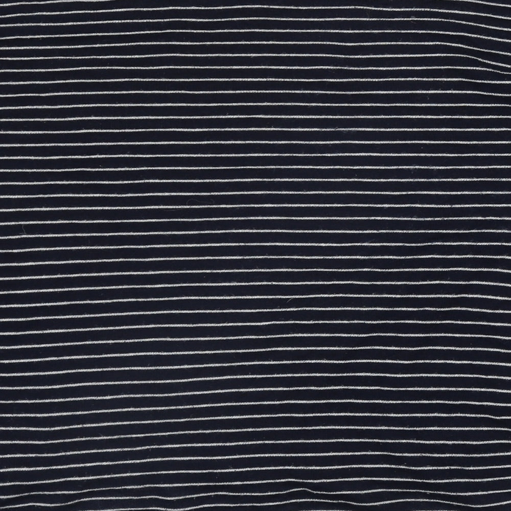 Zara Womens Blue Boat Neck Striped Polyester Pullover Jumper Size S