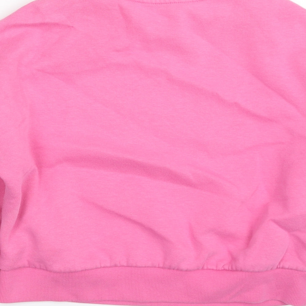 Marks and Spencer Girls Pink Cotton Pullover Sweatshirt Size 9-10 Years Pullover - Positive State of Mind