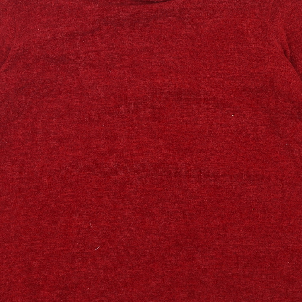 Touch Collection Womens Red Cowl Neck Polyester Pullover Jumper Size 16
