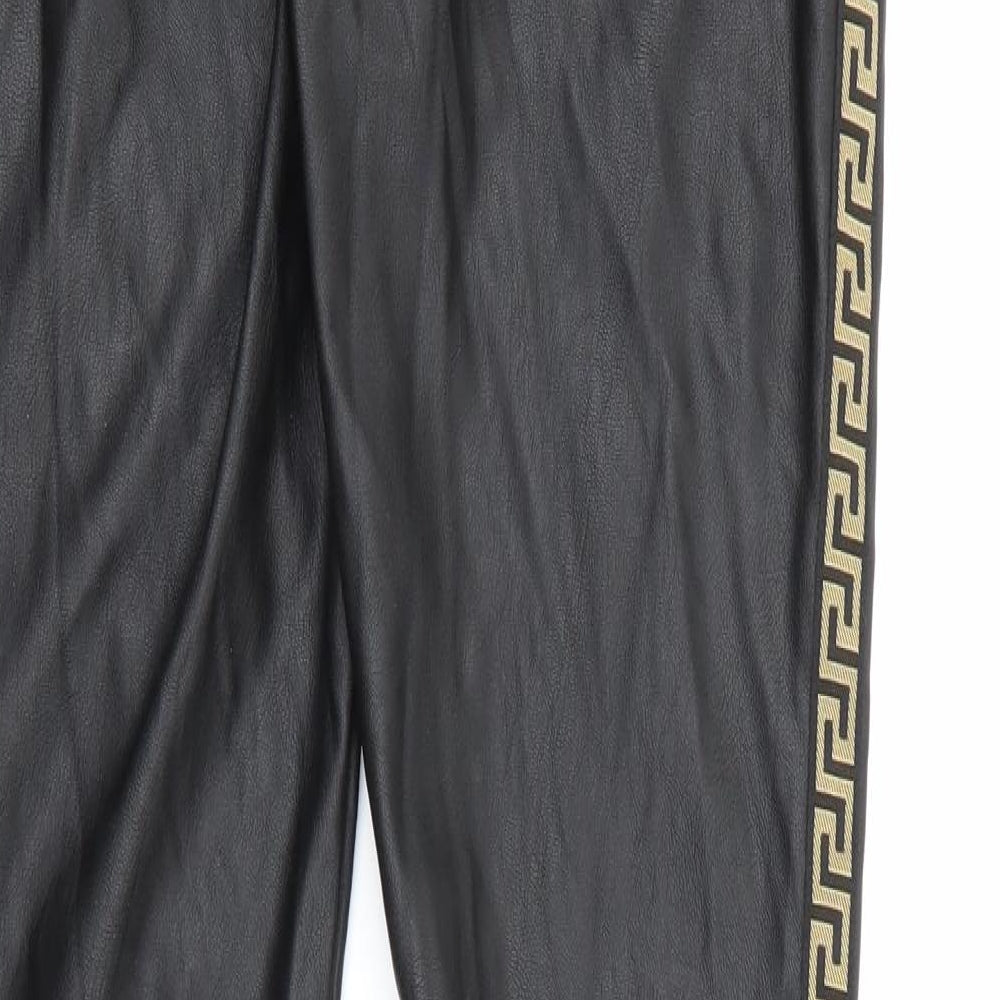 In Vogue Womens Black Polyester Jegging Trousers Size M L27 in Regular Button